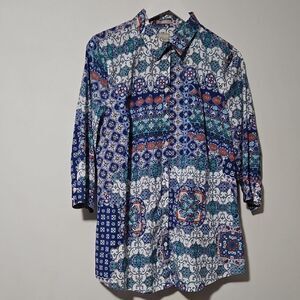 Chico's Multicolor Patterned Button Down Shirt 2
